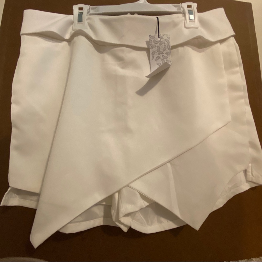 NWT Boutique asymmetrical white skort